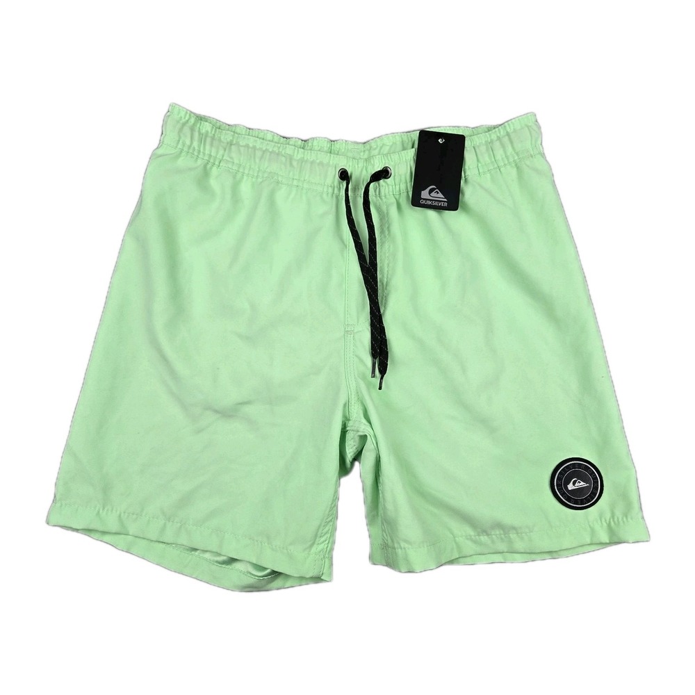 Quiksilver Swim Trunks Men's X-Small Volley Shorts Lime Green Board Shorts Lined